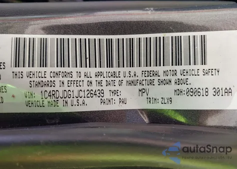 2018 Dodge Durango Gt Awd from USA, damaged, VIN 1C4RDJDG1JC126439